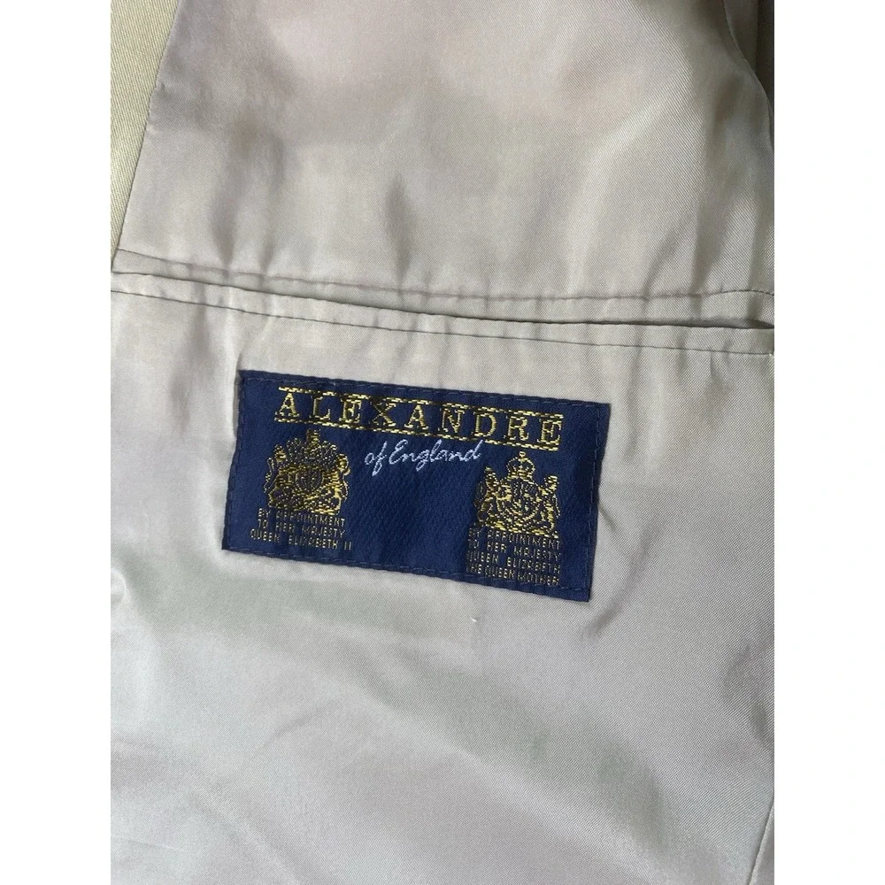 Alexandre Of England Suit 42 S Beige Trevira Cotton Designer Jacket Pants 32x25